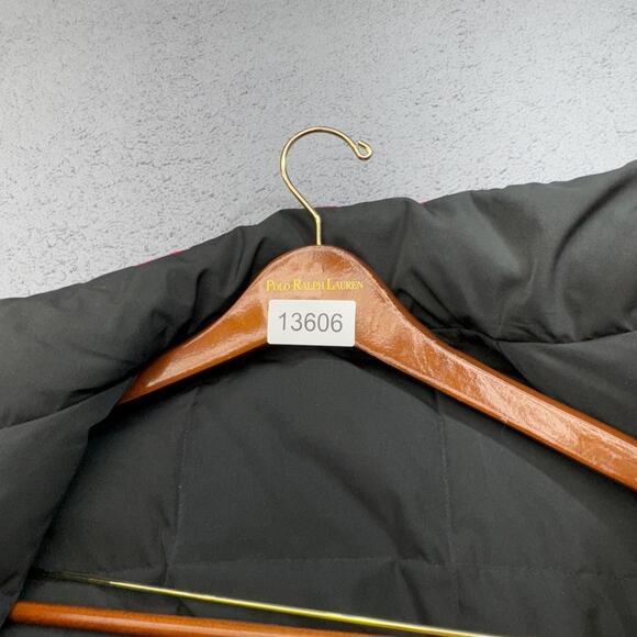 Polo Ralph Lauren Jacket Mens Large Black Red Down Reversible Puffer Winter Coat - Picture 16 of 16